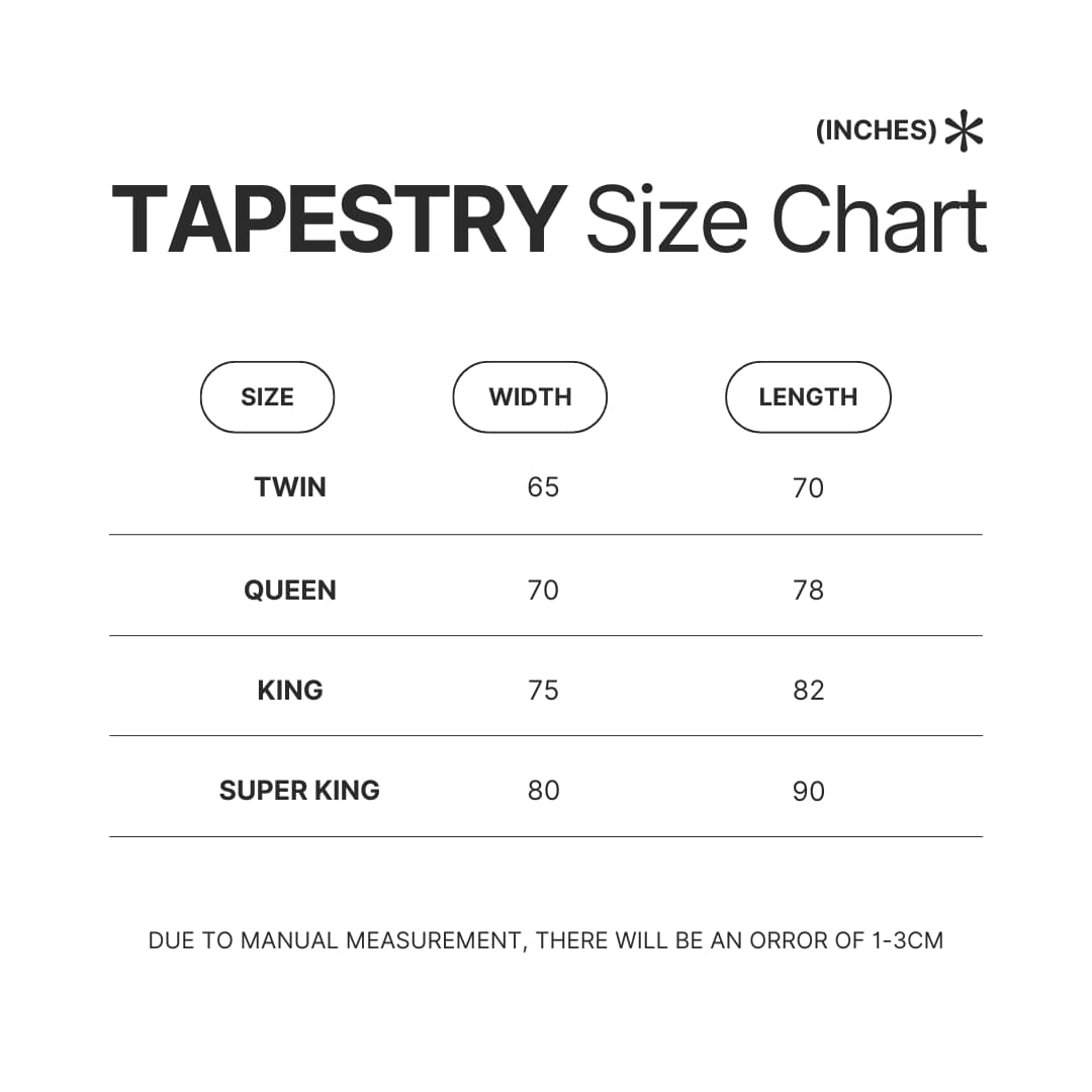 Tapestry Size Chart - Suzume no Tojimari Store