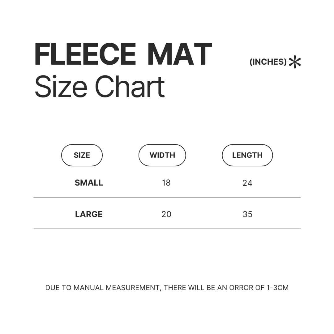 Fleece Mat Size Chart - Suzume no Tojimari Store