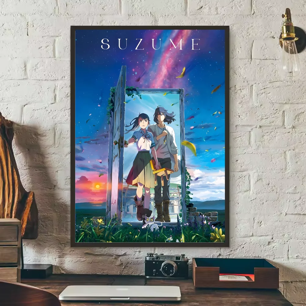 Suzume and Souta Under the Stars Wall Art