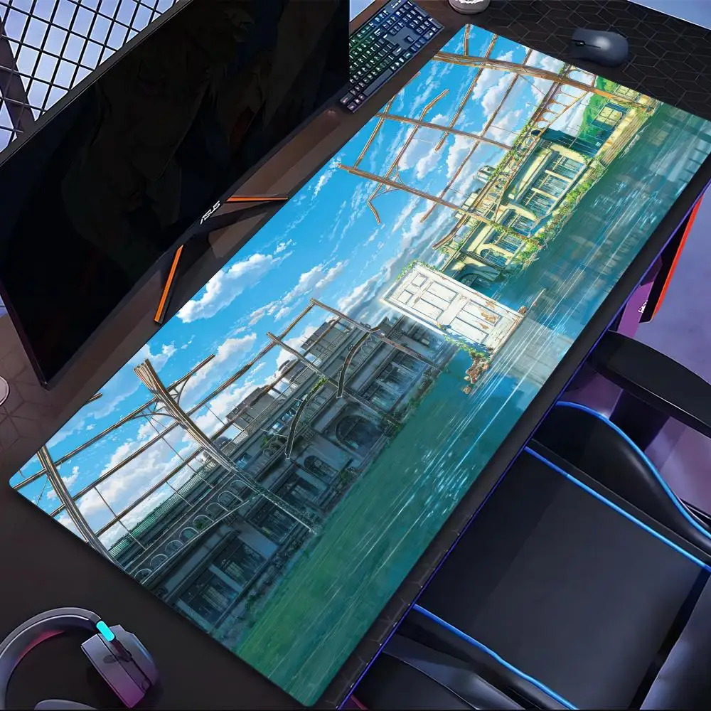 Suzume Townscape Scene Mouse Pad