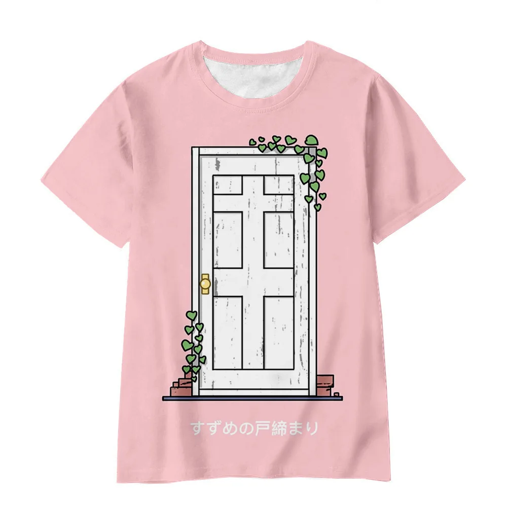 Suzume No Tojimari Magical Door Pink Style 3D T-shirt