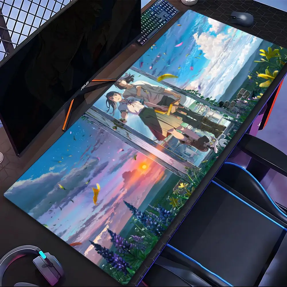 Suzume and Souta Closing the Gate Mouse Pad