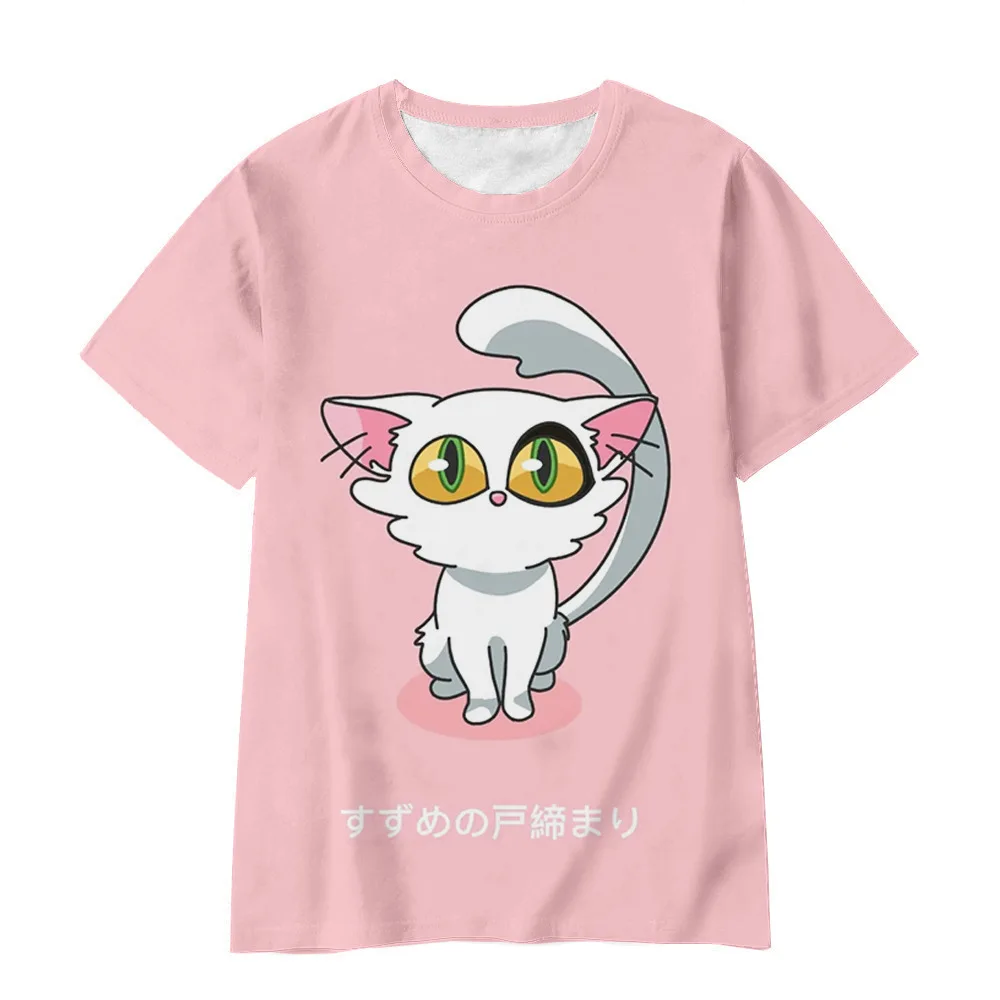 Suzume No Tojimari Cute Daijin Pink Glasses 3D T-shirt