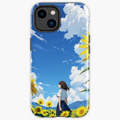 A Moment Of Peace Among Sunflowers And Open Sky Iphone Case