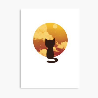 Cat Watching Sunset Poster