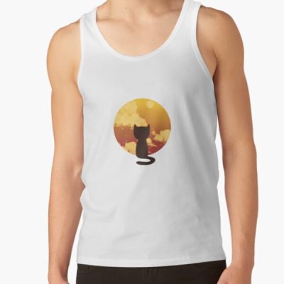 Cat Watching Sunset Tank Top