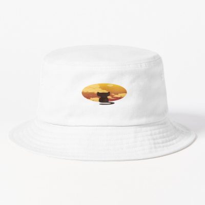 Cat Watching Sunset Bucket Hat