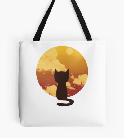 Cat Watching Sunset Tote Bag